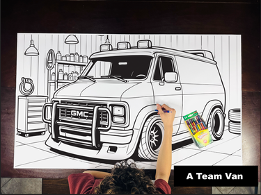 A Team Van Table Size Coloring Sheet